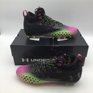 Under Armour Spotlight Clone 3.0 MC Football Cleats Black Pink Green Size 11.5